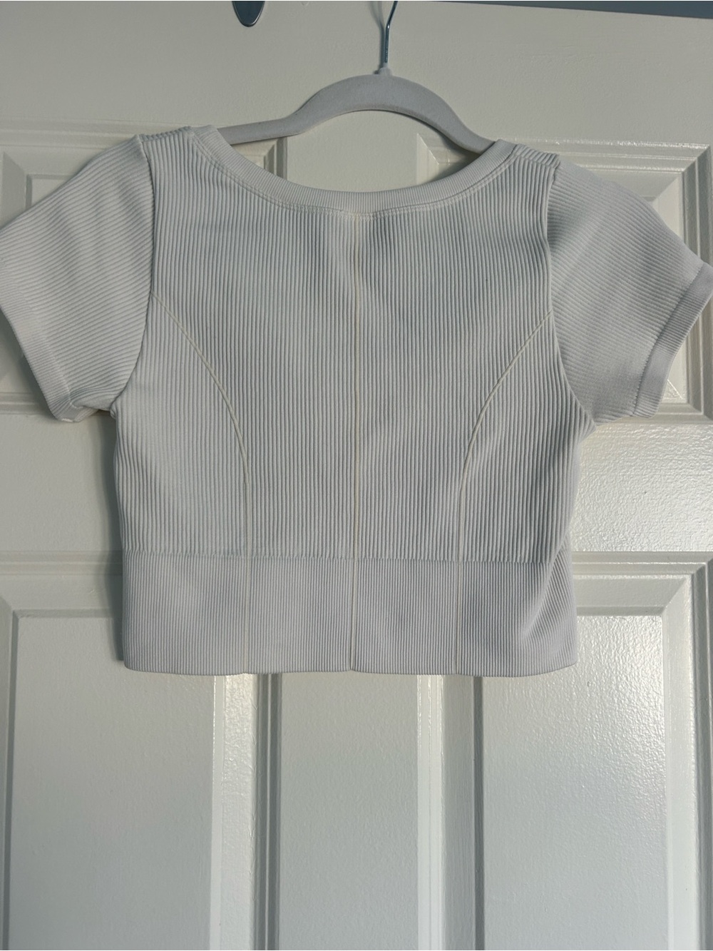 Aerie White Ribbed Scoop Crop Top - Picture 3 of 4